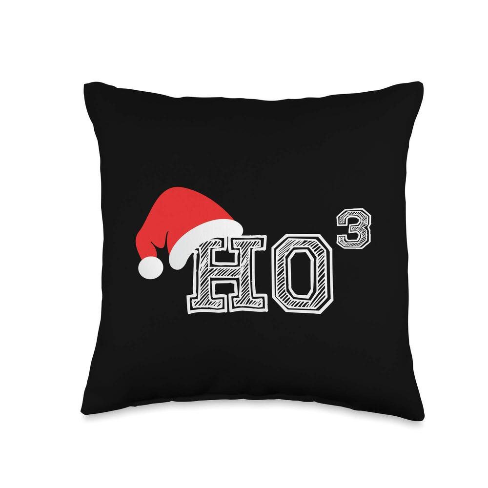 9245 Ho Ho Ho X 3 Third Power - Funny Christmas Holiday Throw Pillow